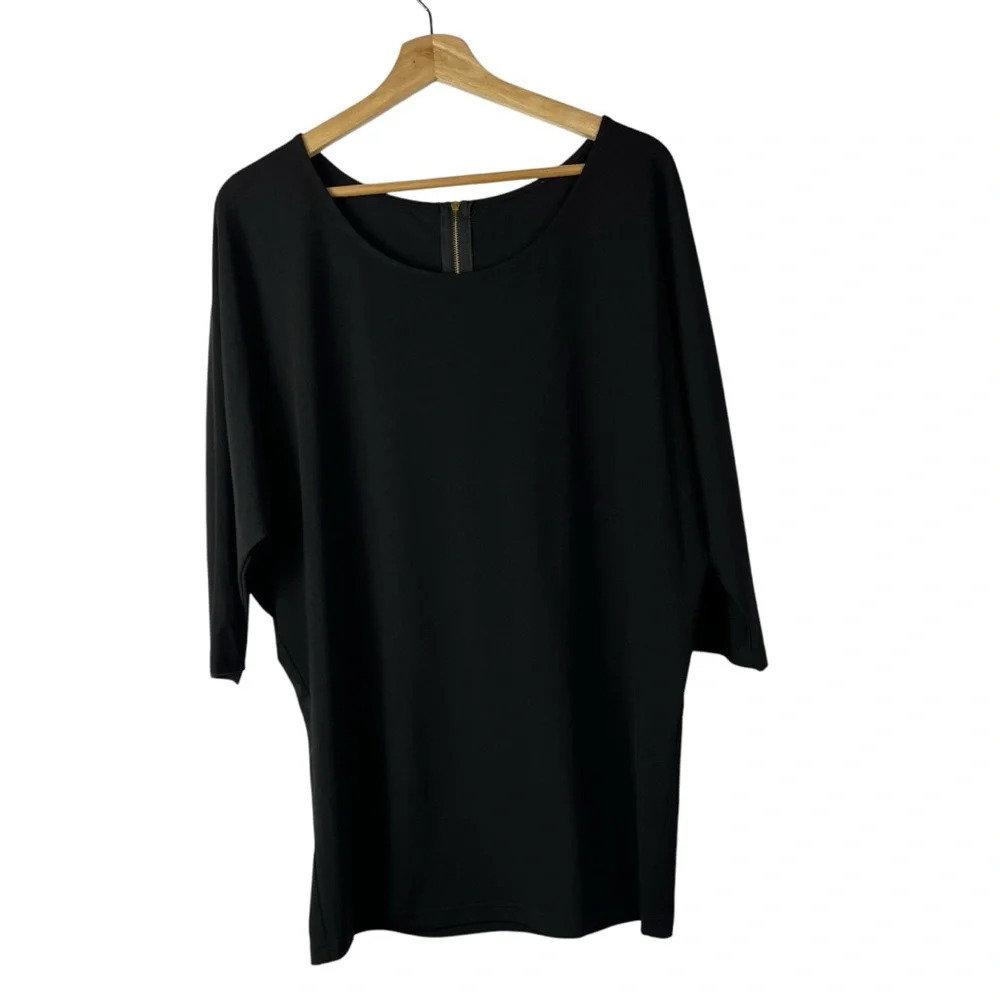 Boutique Offline Black Half Batwing Sleeve Blouse L